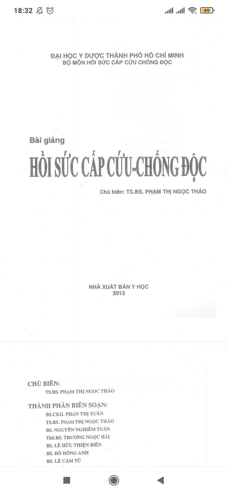 [PDF] Giáo Trình Hồi Sức Cấp Cứu Chống Độc – ĐHYD TPHCM