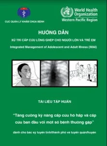 Bìa tài liệu hướng dẫn xử trí cấp cứu lồng ghép cho người lớn và trẻ em