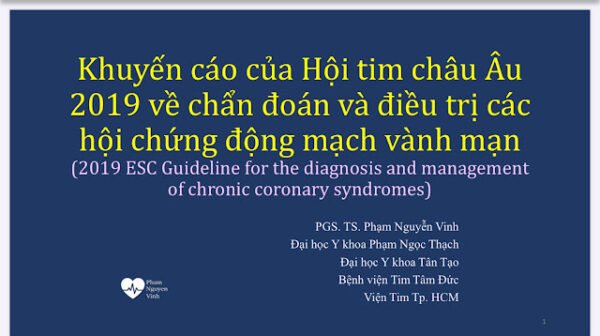 So đồ tóm tắt khuyến cáo ESC 2019 về chẩn đoán và điều trị bệnh động mạch vành mạn