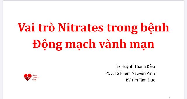 Vai trò của nhóm thuốc Nitrates trong điều trị bệnh động mạch vành mạn