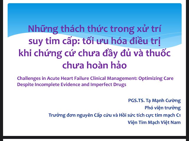 Phác đồ và nguyên tắc cập nhật trong điều trị suy tim cấp
