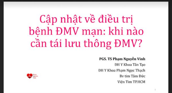 Cập nhật chỉ định tái thông mạch vành trong bệnh động mạch vành mạn