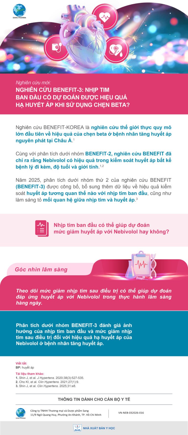 Nghiên cứu mới: Nghiên cứu Benefit-3: Nhịp tim ban đầu có dự đoán được hiệu quả hạ huyết áp khi sử dụng chẹn beta? bản giấy