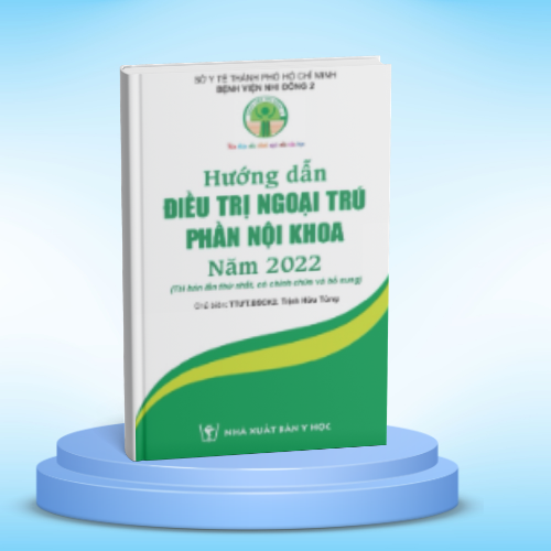 Bìa sách HƯỚNG DẪN ĐIỀU TRỊ NGOẠI TRÚ PHẦN NỘI KHOA BỆNH VIỆN NHI ĐỒNG 2